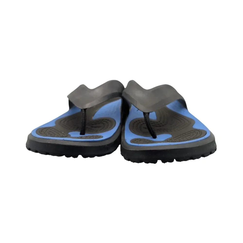 Crocs Black Blue Thong Sandals Size Mens 10 Womens 12